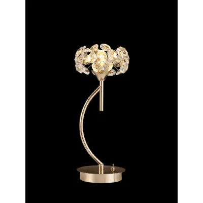 Camden 1 Light G9 Vertical Table Lamp And Crystal Shade, French Gold