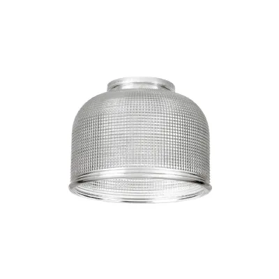 Shelbourne 145 x 115mm Prismatic Dome Glass Shade, Clear (Hole With Flat Edge)