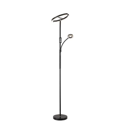 Waverly 2 Light Floor Lamp, 20+5W LED, 3000 6000K Touch Dimmable Remote Control, 2300lm, Black, 3yrs Warranty (5LT434C)