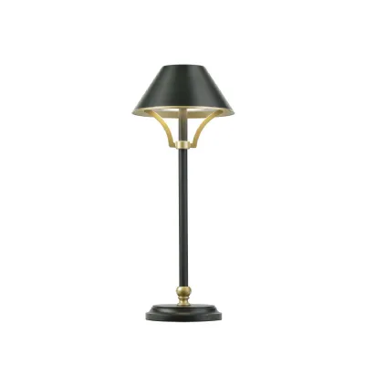 Laine Table Lamp Battery Operated, 1.8W LED, 3000K, 160lm, 3 Step Dimming, Dark Green Gold, 3yrs Warranty (5LT488C)