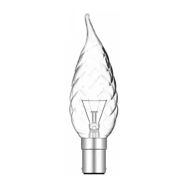 Candle Tip Twisted Clear B15 60W (100 10)