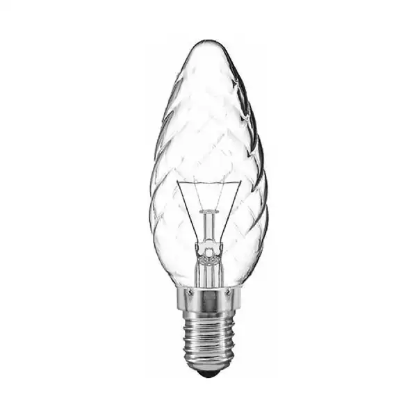 Candle 35mm Twisted E14 Clear 60W Incandescent T (100 10)