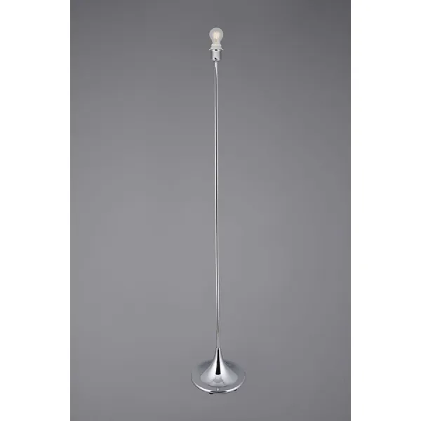 Crowne Round Curved Base Floor Lamp Without Shade, Inline Switch, 1 Light E27 Polished Chrome
