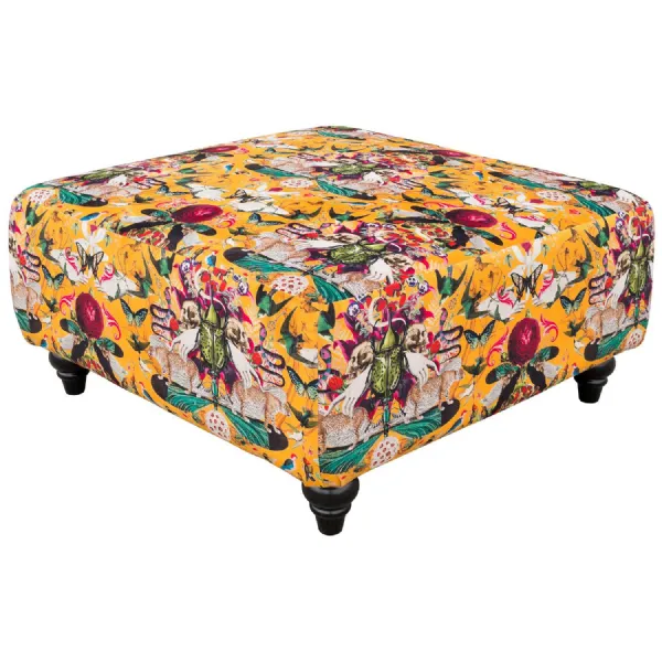 Square Fabric Pattern Pouffe – Myrtle & Mary Divine Curio