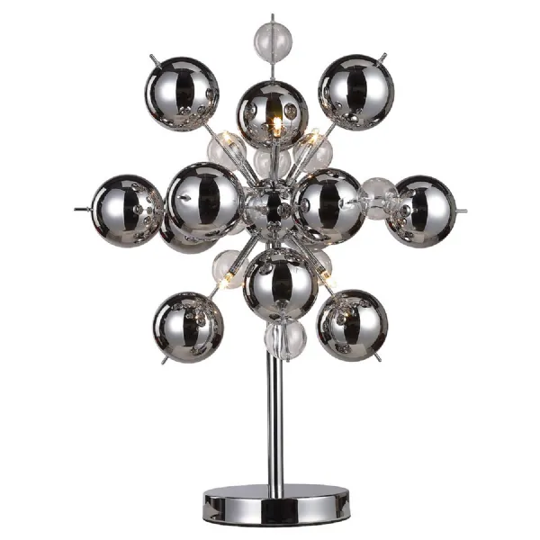 Retro Funky Chrome 6 Glass Ball Table Lamp