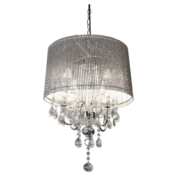 Beaumont Four Light Silver Tube Chandelier