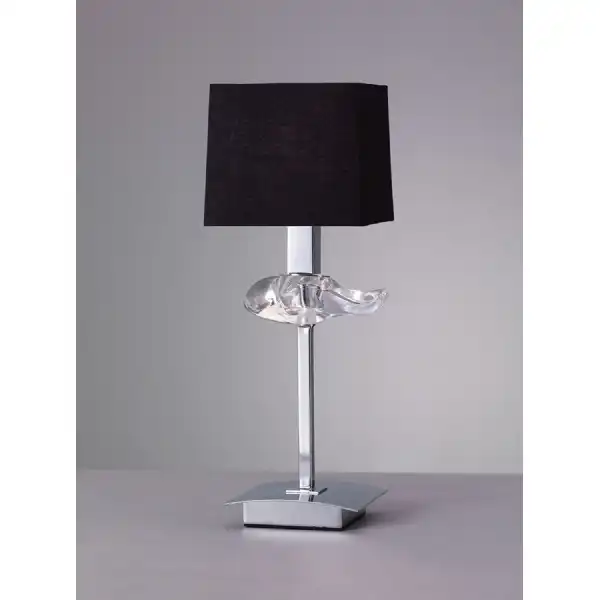 Akira Table Lamp 1 Light E14, Polished Chrome With Black Shade