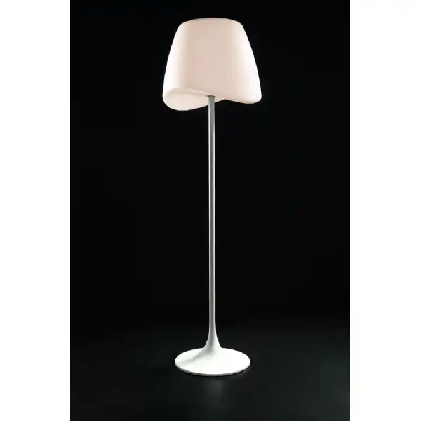 Cool Floor Lamp 2 Light E27 Foot Switch Indoor, Matt White Opal White Item Weight: 22.5kg