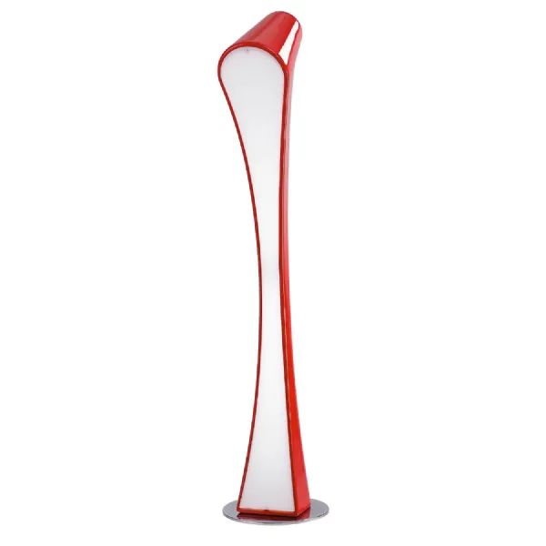 Ora Floor Lamp 2 Light T5, Gloss Red White Acrylic Polished Chrome COLLECTION ONLY, NOT LED CFL Compatible