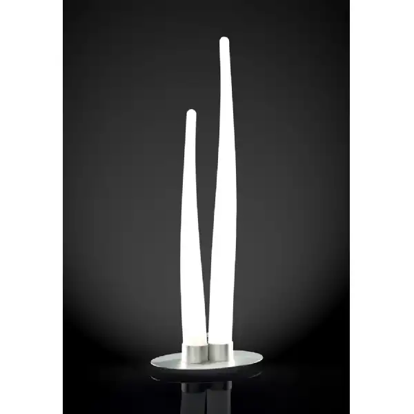 Estalacta Table Lamp 2 Light Indoor, Silver Opal White