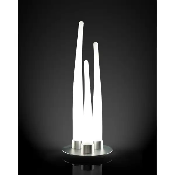 Estalacta Table Lamp 3 Light Indoor, Silver Opal White