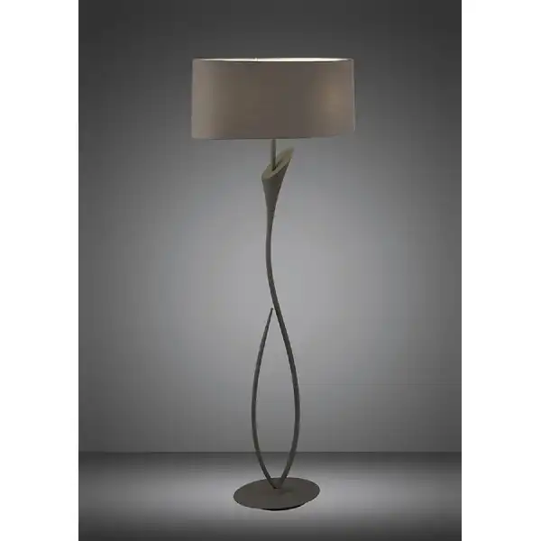 Lua Floor Lamp 2 Light E27, Ash Grey With Ash Grey Shade