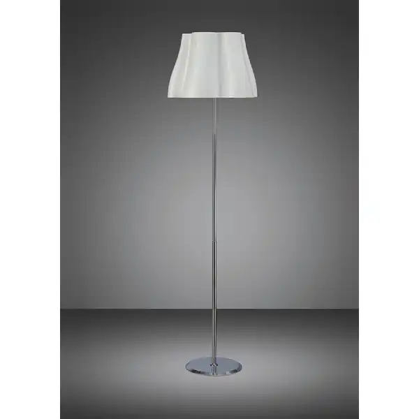 Miss Floor Lamp 3 Light E27, Gloss White Polished Chrome