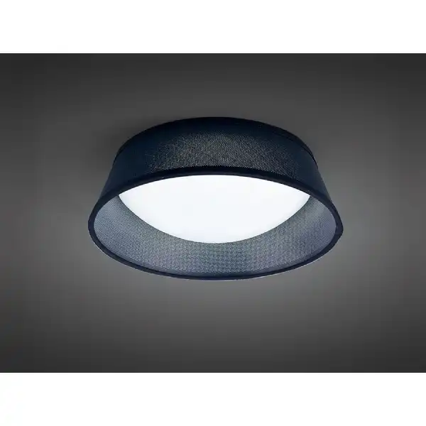 Nordica Flush Ceiling 12W LED 32CM Black 3000K, 120lm, White Acrylic With Black Shade, 3yrs Warranty