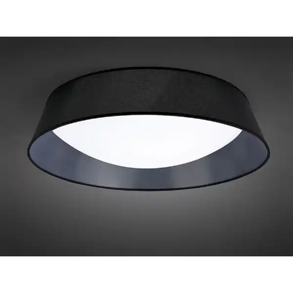Nordica Flush Ceiling, 9 Light E27 Max 20W, 90cm, White Acrylic With Black Shade, 2yrs Warranty