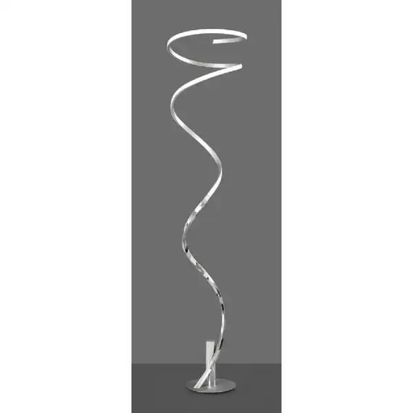 Helix Floor Lamp 180cm, 42W LED, 3000K, 3360lm, Silver And Chrome, 3yrs Warranty