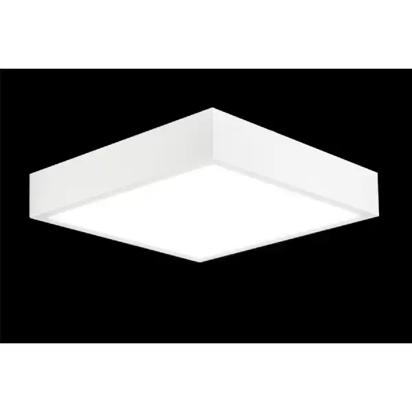 Saona 30cm Square LED Surface Flush Fitting,30W,4000K,2700lm,Matt White Frosted Acrylic,3yrs Warranty