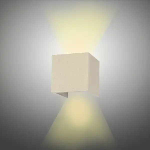 Taos Wall Lamp, 12W LED, 3000K, 1100lm, IP65, White Cement, 3yrs Warranty