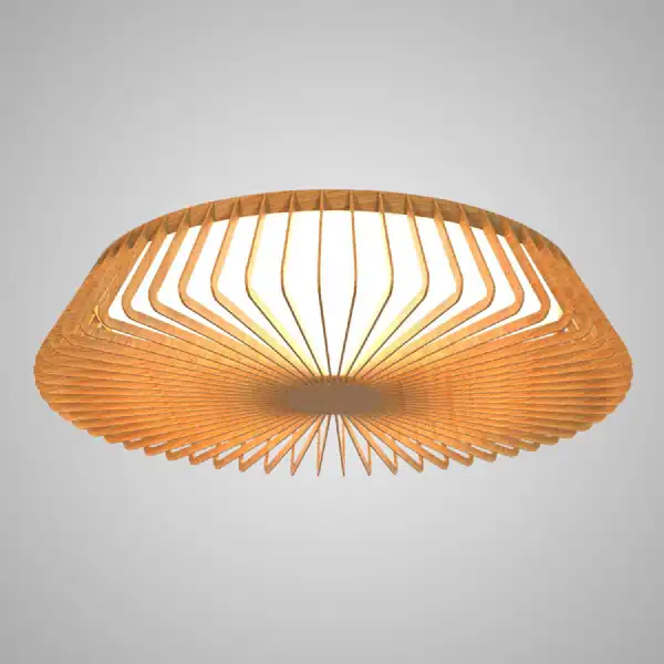 Himalaya 63cm Round Ceiling (Light Only), 80W LED, 2700 5000K Tuneable White, 3500lm, Remote Control, Wood, 3yrs Warranty