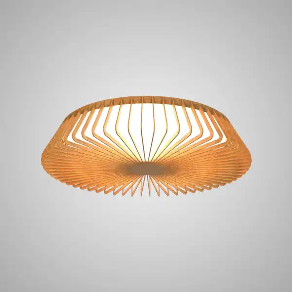 Himalaya 53cm Round Ceiling (Light Only), 56W LED, 2700 5000K Tuneable White, 2500lm, Remote Control, Wood, 3yrs Warranty