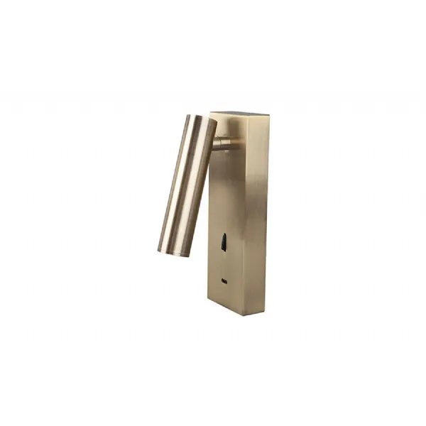 Tarifa II Wall Reading Light Adjustable With USB C Socket, 3W LED, 3000K, 210lm, Switched, Antique Brass, 3yrs Warranty