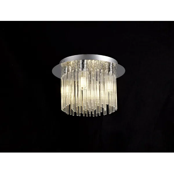 Oxford Ceiling Light, 4 x G9, IP44, Polished Chrome Clear Glass
