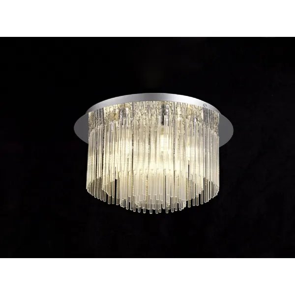Oxford Ceiling Light, 6 x G9, IP44, Polished Chrome Clear Glass
