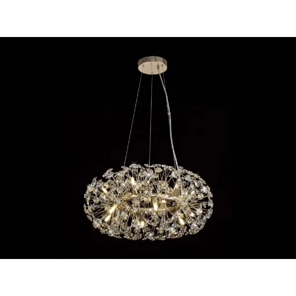 French Gold Clear Crystal 60cm Ring Pendant G9 Lamp Holder