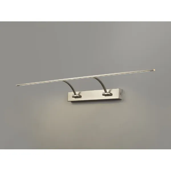 Horam Large 2 Arm Wall Lamp Picture Light, 1 x 16W LED, 3000K, 1200lm, Satin Nickel, 3yrs Warranty