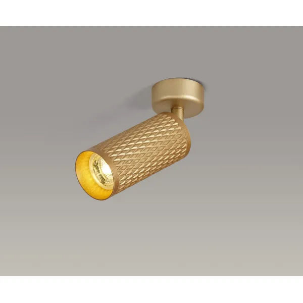 Lenham Adjustable Surface Mounted Ceiling Wall Spot Light, 1 x GU10, Champagne Gold
