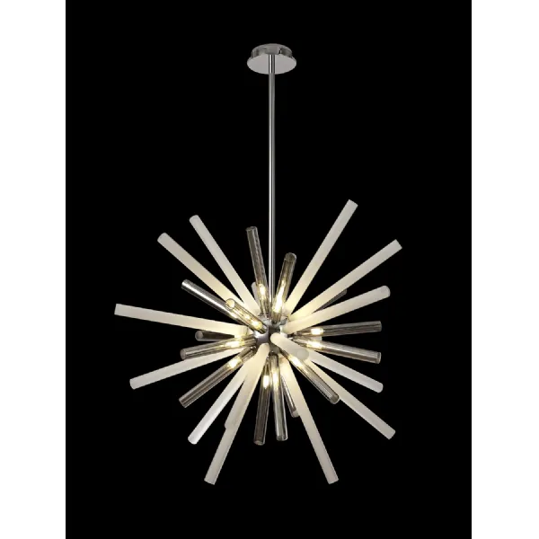 St James Pendant 16 Light G9, Smoked And Frosted Polished Chrome