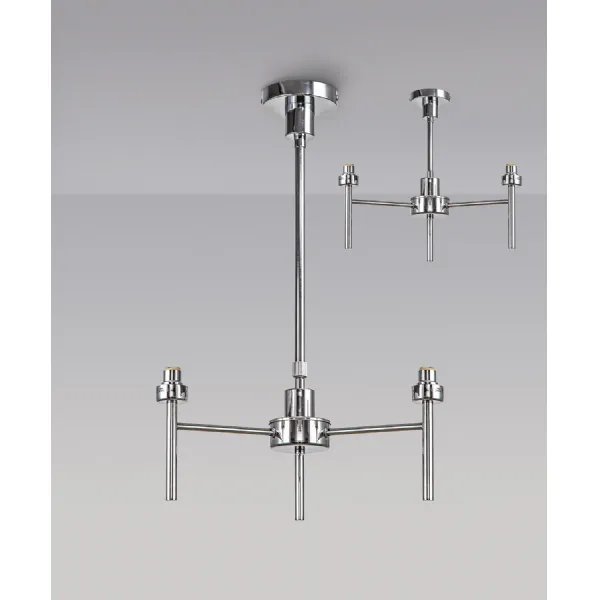 Abingdon Polished Chrome 3 Light G9 Universal Telescopic Semi Flush, Suitable For A Vast Selection Of Glass Shades