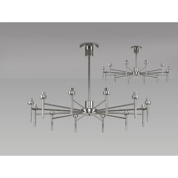 Abingdon Polished Chrome 12 Light G9 Universal Telescopic Semi Flush, Suitable For A Vast Selection Of Glass Shades