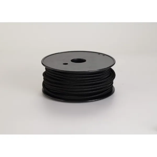 Knightsbridge 25m Roll Black Braided 2 Core 0.75mm Cable VDE Approved