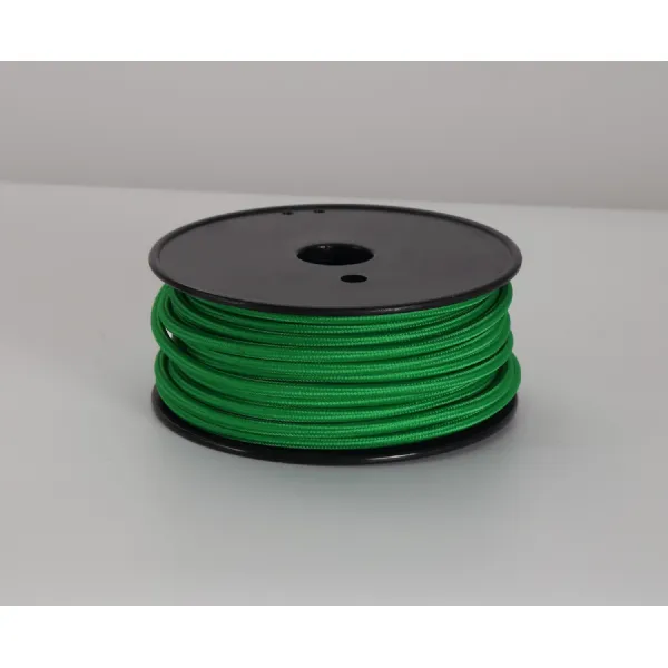Knightsbridge 25m Roll Bottle Green Braided 2 Core 0.75mm Cable VDE Approved