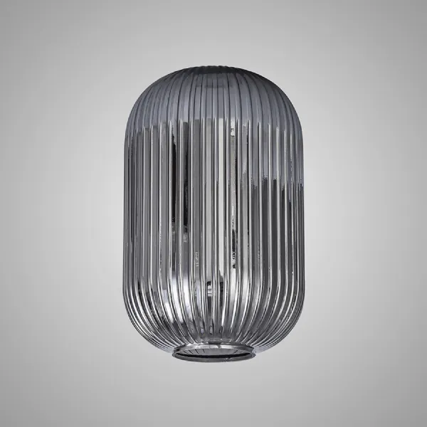 Epsom 20cm Tubular Ribbed Glass (D), Smoked