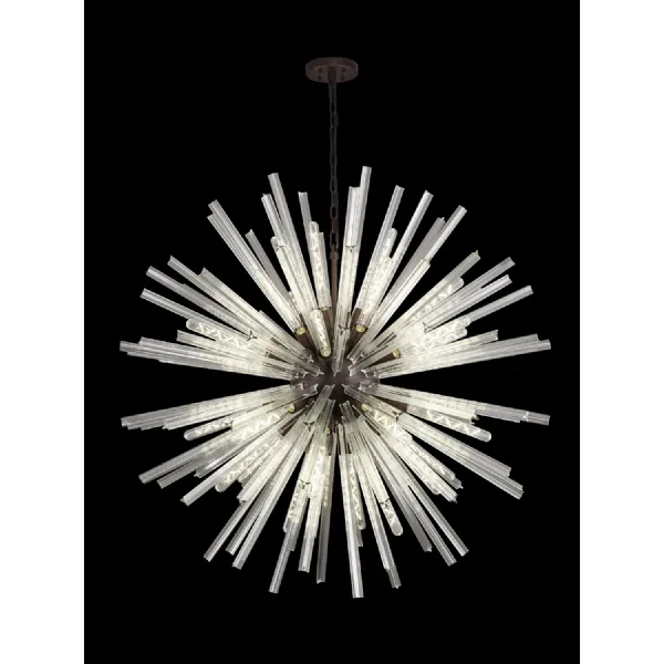 Dalston 32 Light E27, Round Pendant Brown Oxide Clear Glass, Item Weight: 30kg