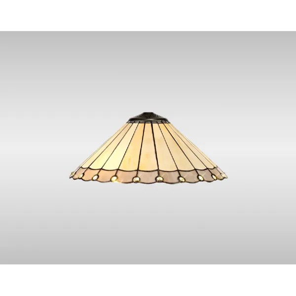 Ware Tiffany 40cm Shade Only Suitable For Pendant Ceiling Table Lamp, Grey Cream Crystal