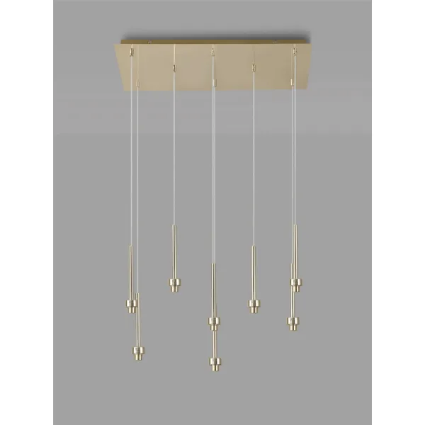 Abingdon French Gold 8 Light G9 Universal 2m Rectangle Multiple Pendant, Suitable For A Vast Selection Of Glass Shades