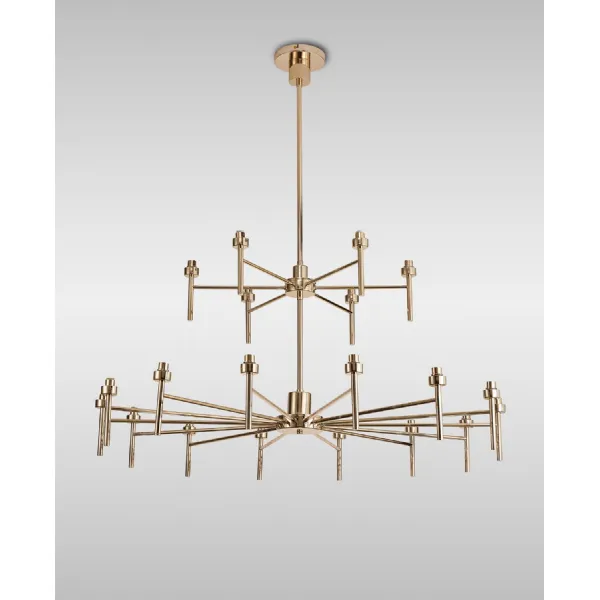 Abingdon French Gold 20 Light G9 Universal 2 Tier Light, Suitable For A Vast Selection Of Glass Shades