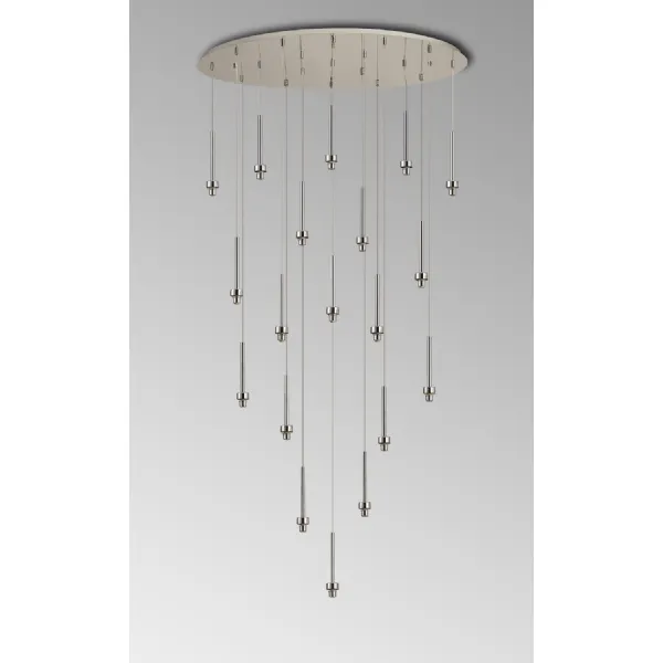 Abingdon Polished Chrome 19 Light G9 Universal 2m Oval Multiple Pendant, Suitable For A Vast Selection Of Glass Shades