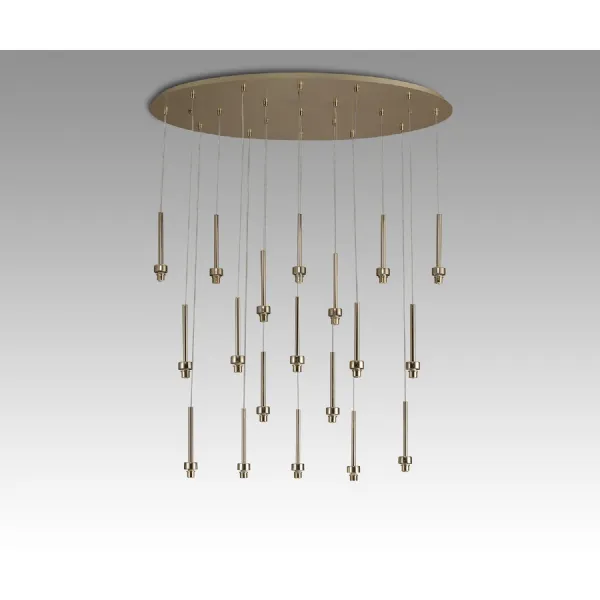 Abingdon French Gold 19 Light G9 Universal 2m Oval Multiple Pendant, Suitable For A Vast Selection Of Glass Shades