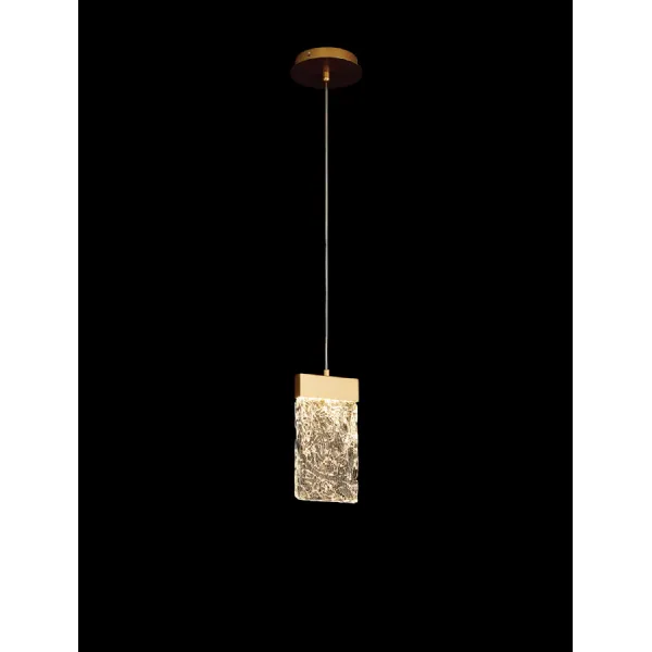 Enfield Medium Pendant 2m, 1 x 4.5W LED, 3000K, 160lm, Painted Brushed Gold, 3yrs Warranty