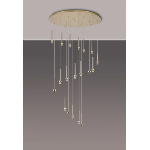 Abingdon French Gold 19 Light G9 Universal 3.5m Round Multiple Pendant, Suitable For A Vast Selection Of Glass Shades