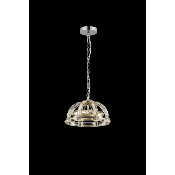 Woolwich Small Dome Pendant, 2 Light E27, Polished Nickel