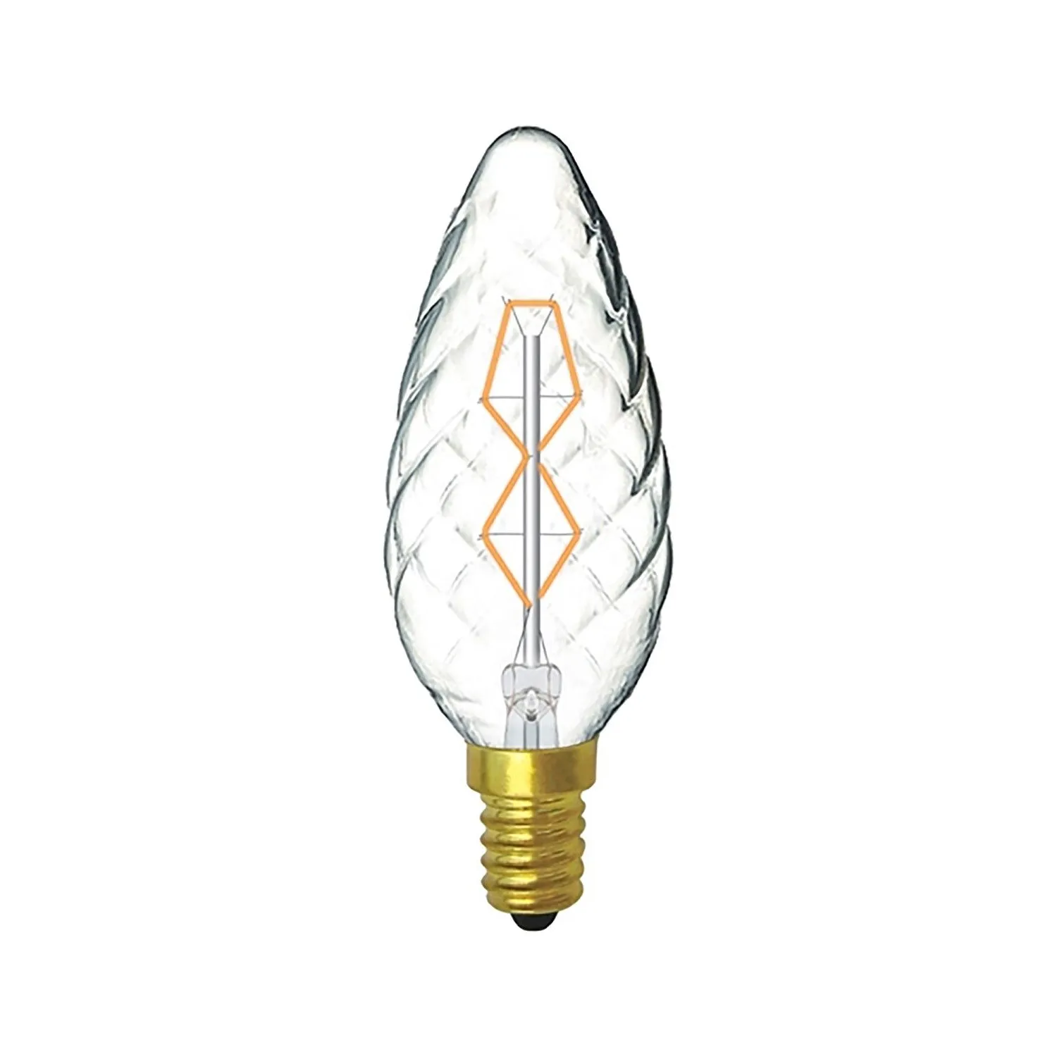 Rustica Candle 45mm S Twisted E14 Clear 60W (100 10)