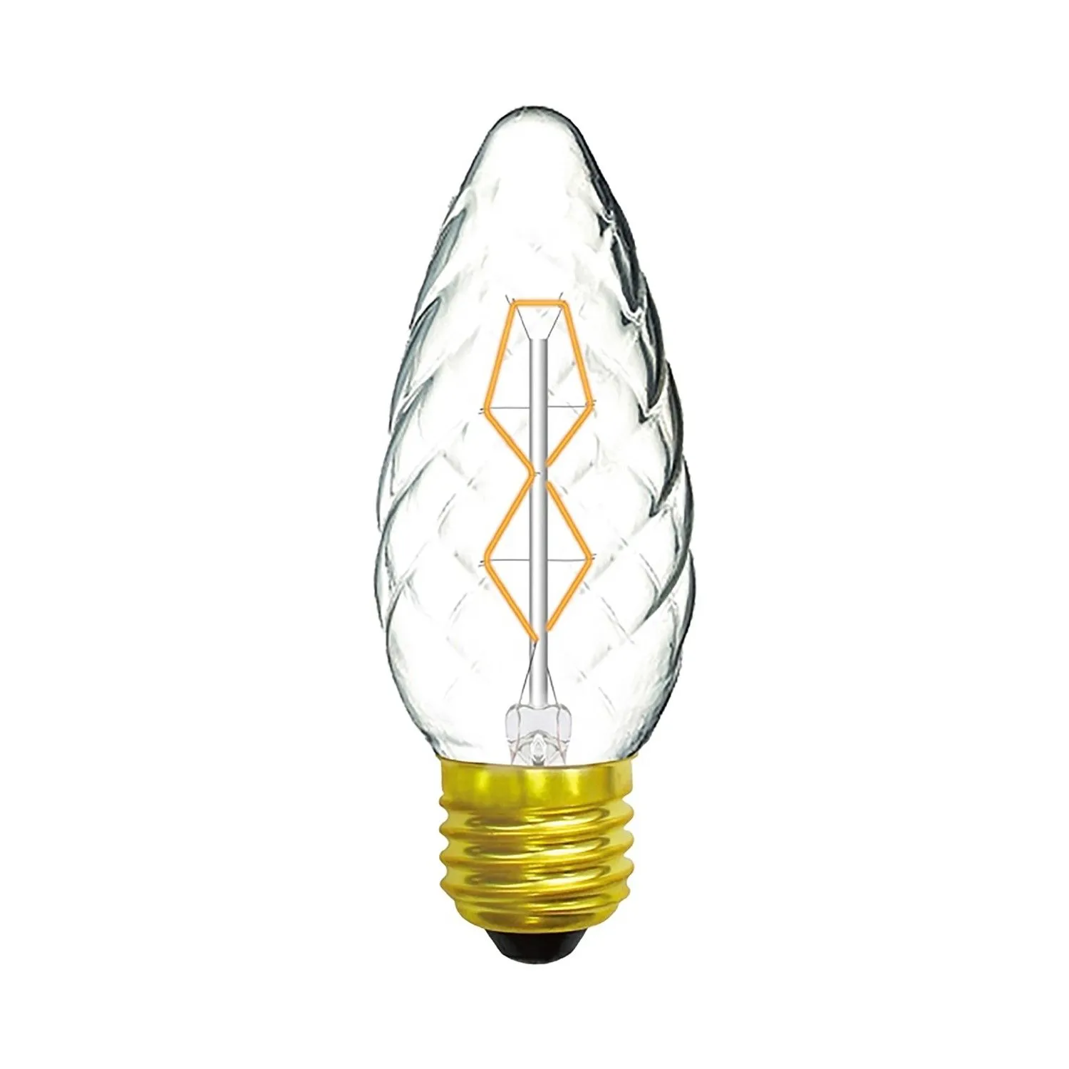 Rustica Candle 45mm S Twisted E27 Clear 60W (100 10)