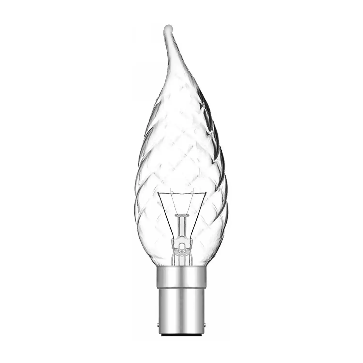 Candle Tip Twisted Clear B15 40W (100 10)
