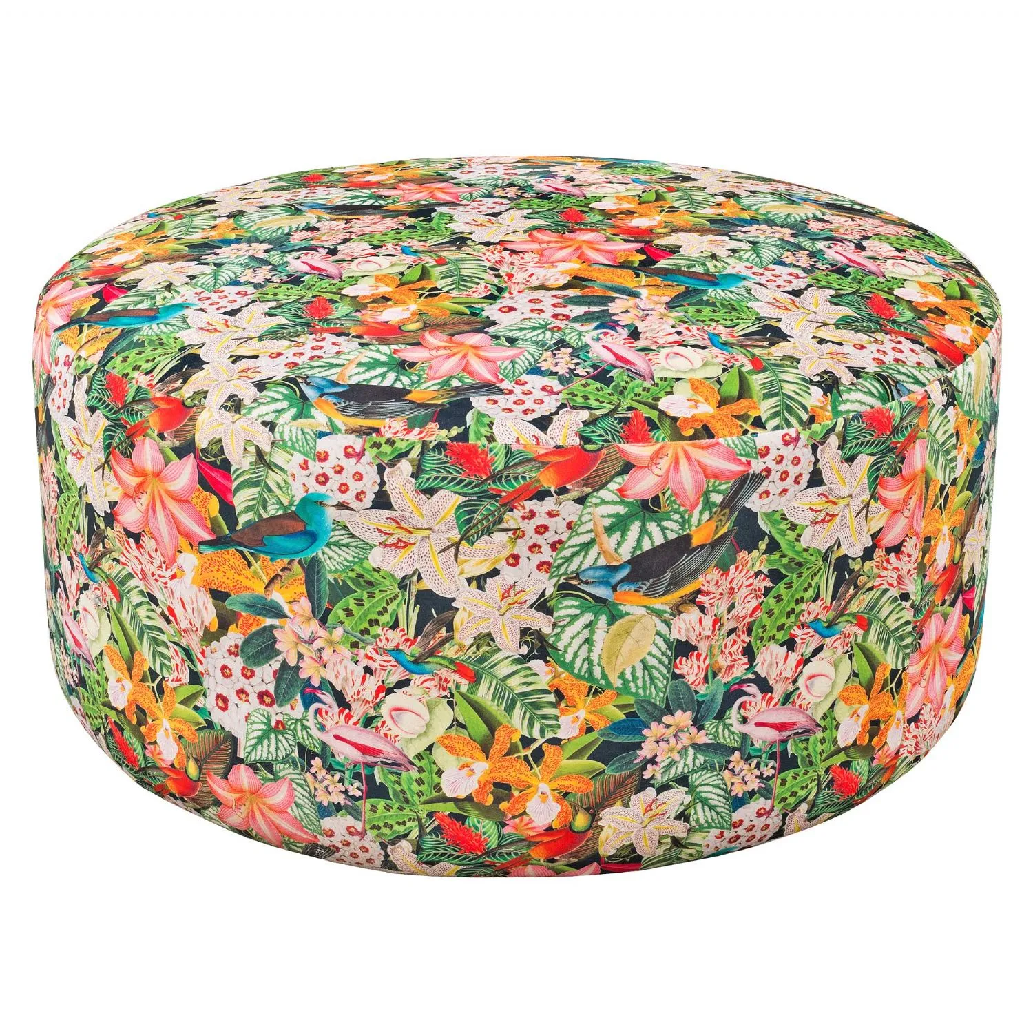Round Fabric Pattern Pouffe – Myrtle & Mary Tropical Bomb