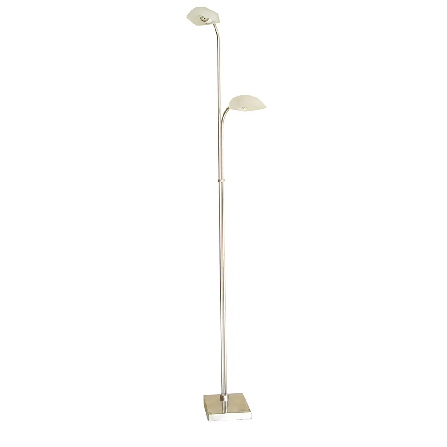 Udine Floor Lamp With In Line Dimmer 2 Light G9 Satin Chrome Frosted Glass, NOT LED CFL Compatible